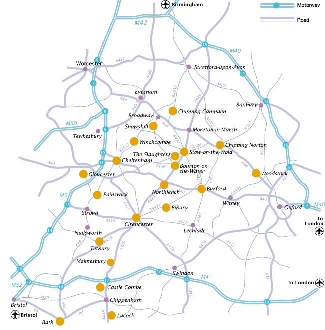 the cotswolds mapped